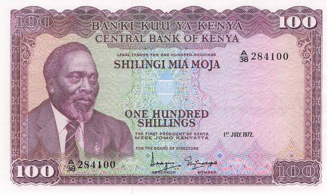 100 Shilingi 1972 p.10c unc-